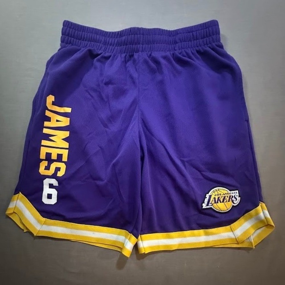 Los Angeles‎ Lakers LeBron James 6 Basketball Shorts Purple Mens Large 30X9.